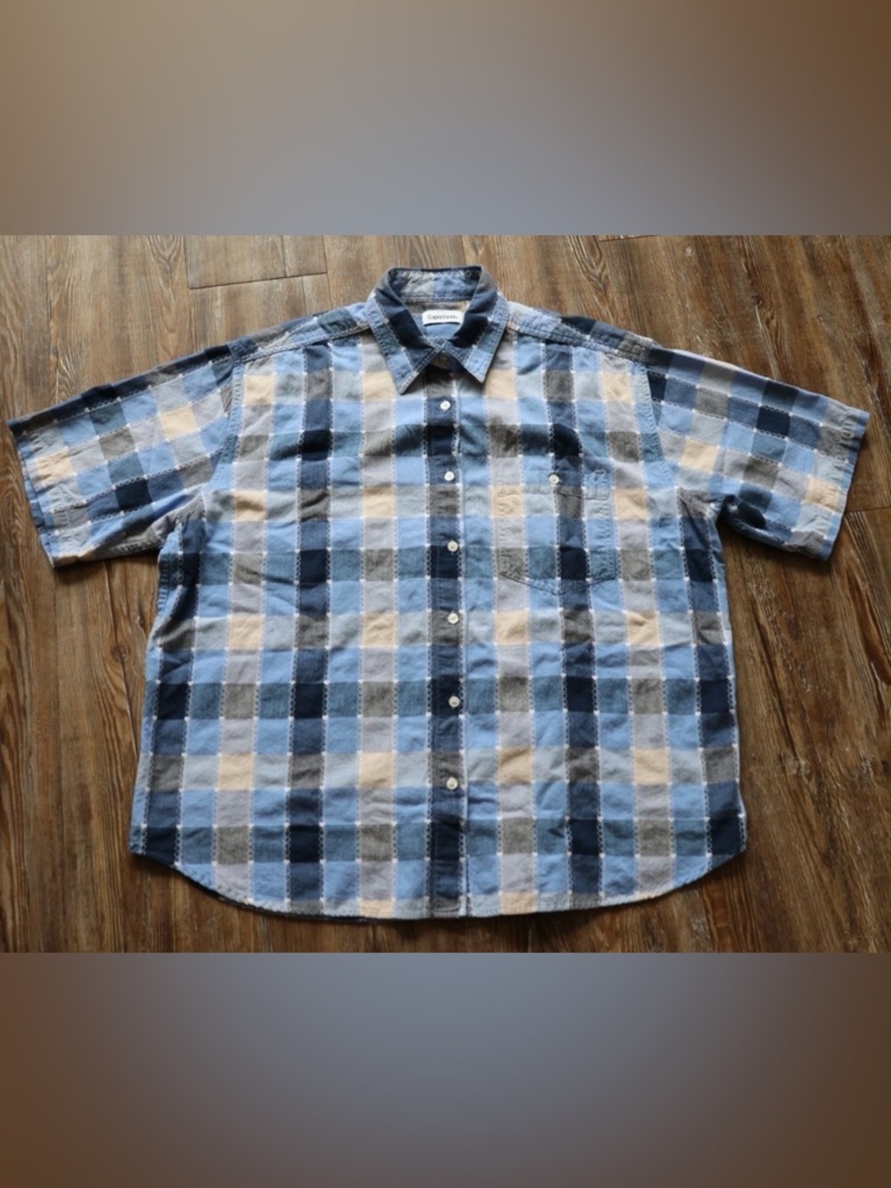 Capistrano Womens Top Micro Heart Plaid Check Everyday Picnic Button Up Shirt 2X